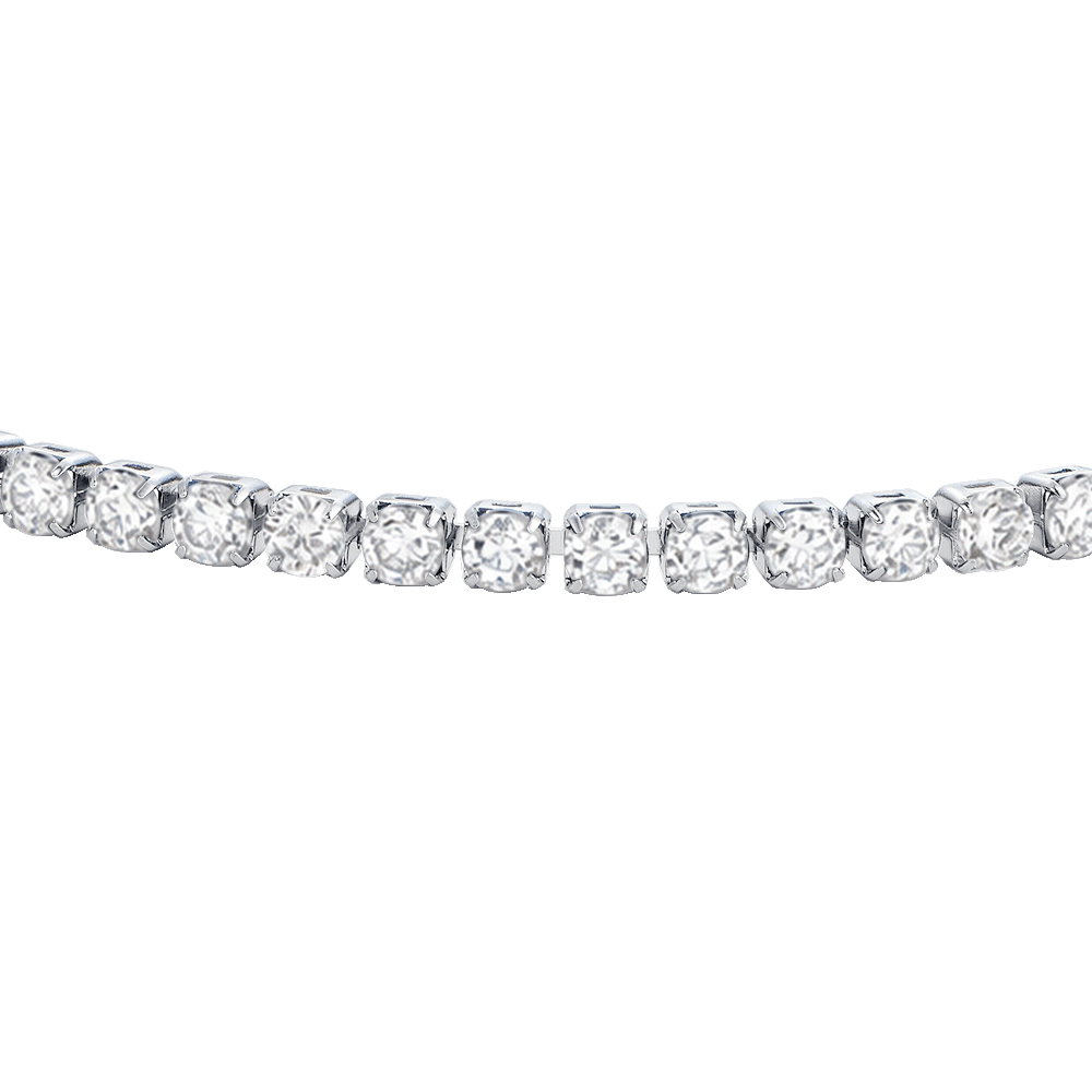 BRACELET TENNIS POUR HOMME EN ACIER AVEC CRISTAUX BLANCS