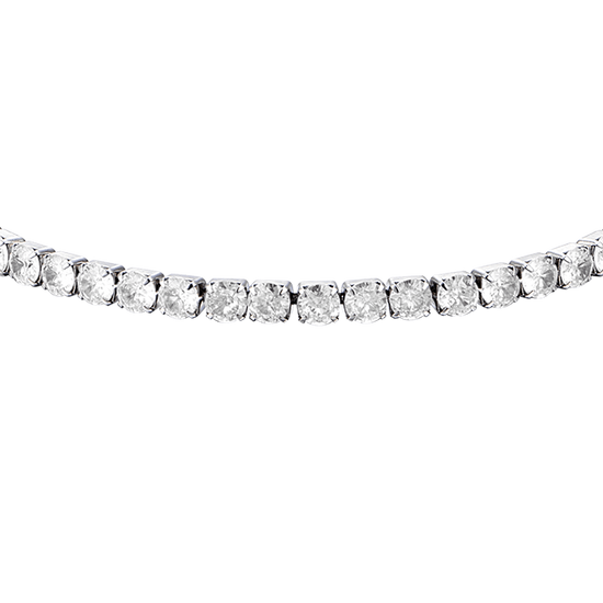 BRACCIALE TENNIS UOMO IN ACCIAIO CON CRISTALLI BIANCHI