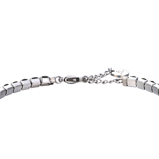 BRACCIALE  TENNIS UOMO IN ACCIAIO CON CRISTALLI NERI