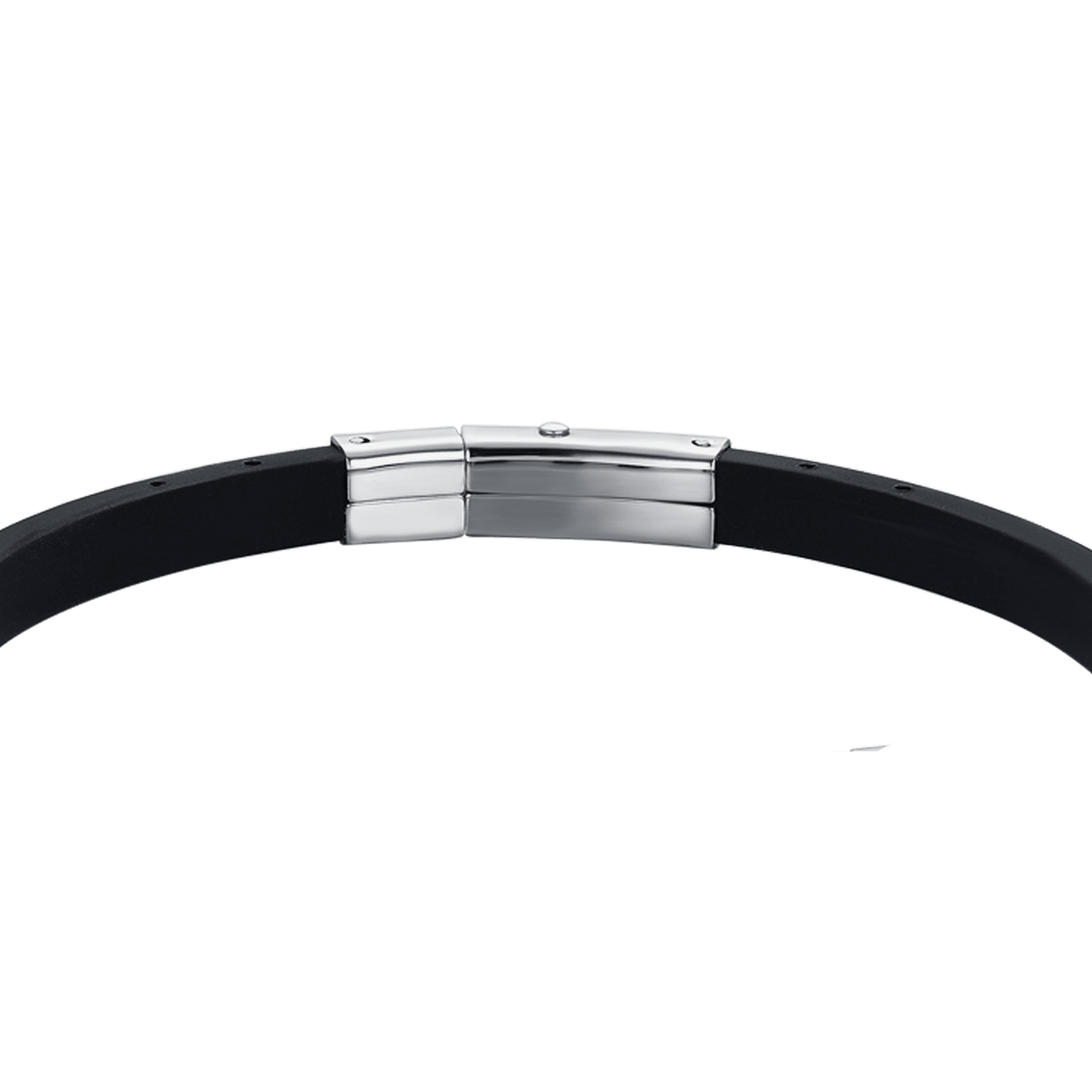 BRACCIALE UOMO SILICONE NERO CON ELEMENTI IN ACCIAIO, IP NERO E GOLD CON ANCORA