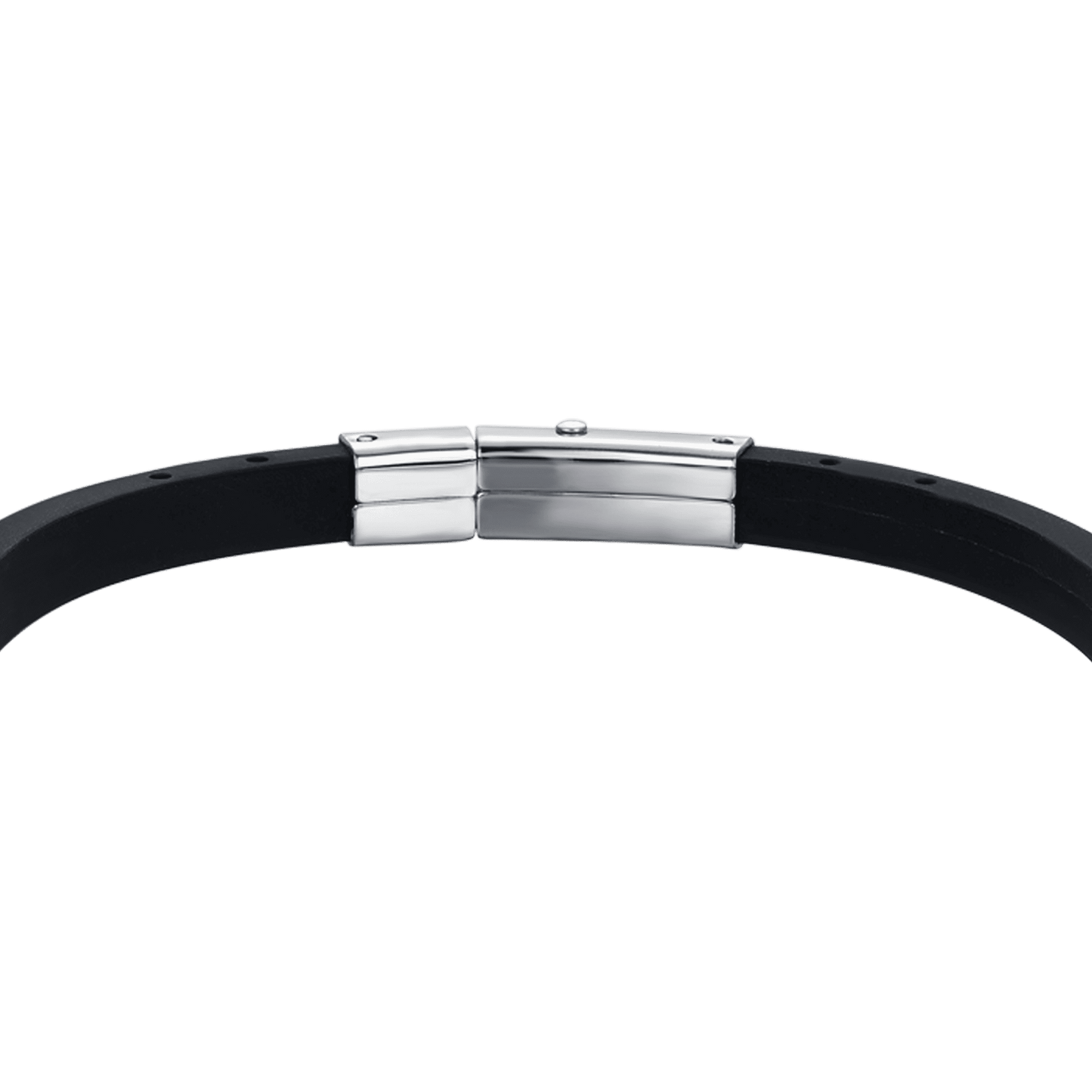 BRACCIALE UOMO SILICONE NERO CON ELEMENTI IN ACCIAIO IP GOLD E NERO CON ANCORA