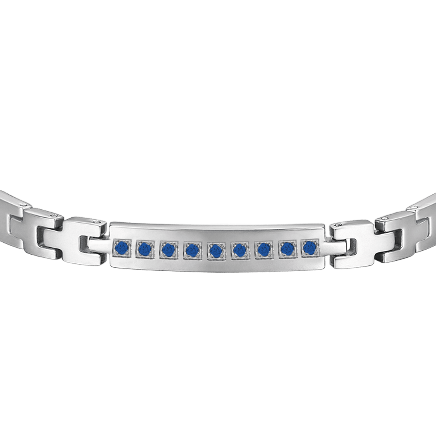 BRACCIALE UOMO IN ACCIAIO CON CRISTALLI BLU