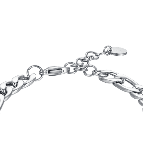BRACCIALE UOMO IN ACCIAIO CON AGATA NERA