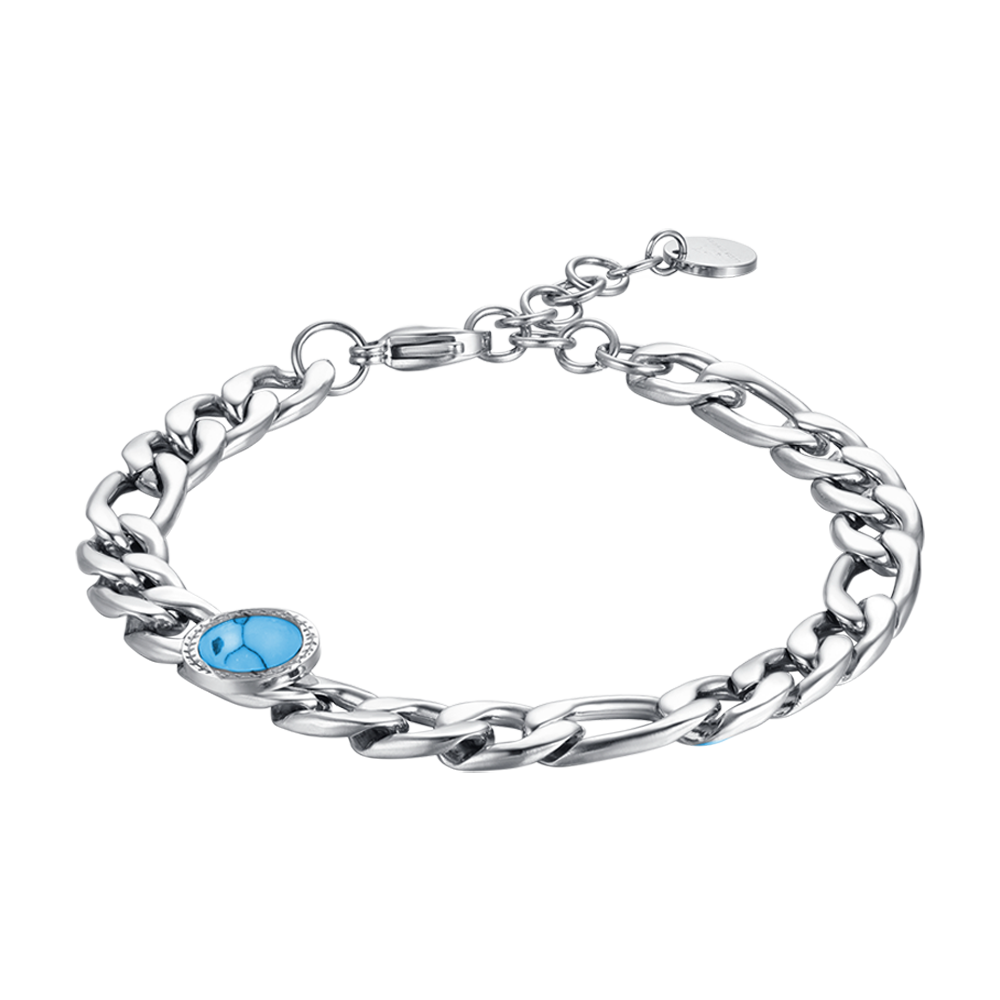 MiniJewelry Bracciale Uomo In Pietra Lavica Turchese – Elastico, Perline, Regalo