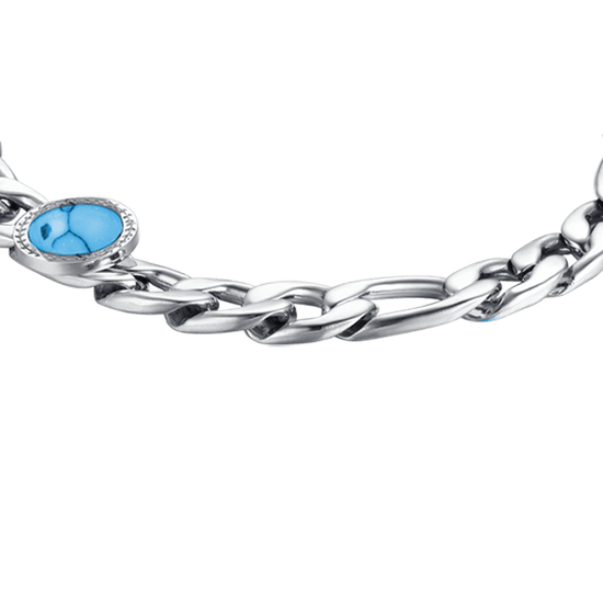 Bracciale in pietra turchese e ematite braccialetto da uomo in acciaio e pepite Bracciale in pietra turchese e ematite braccialetto da uomo in acciaio e pepite