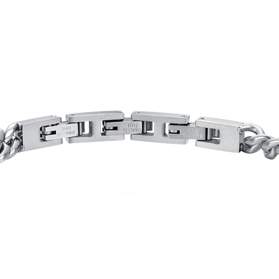 BRACCIALE UOMO IN ACCIAIO CON ELEMENTO CON CRISTALLI NERI
