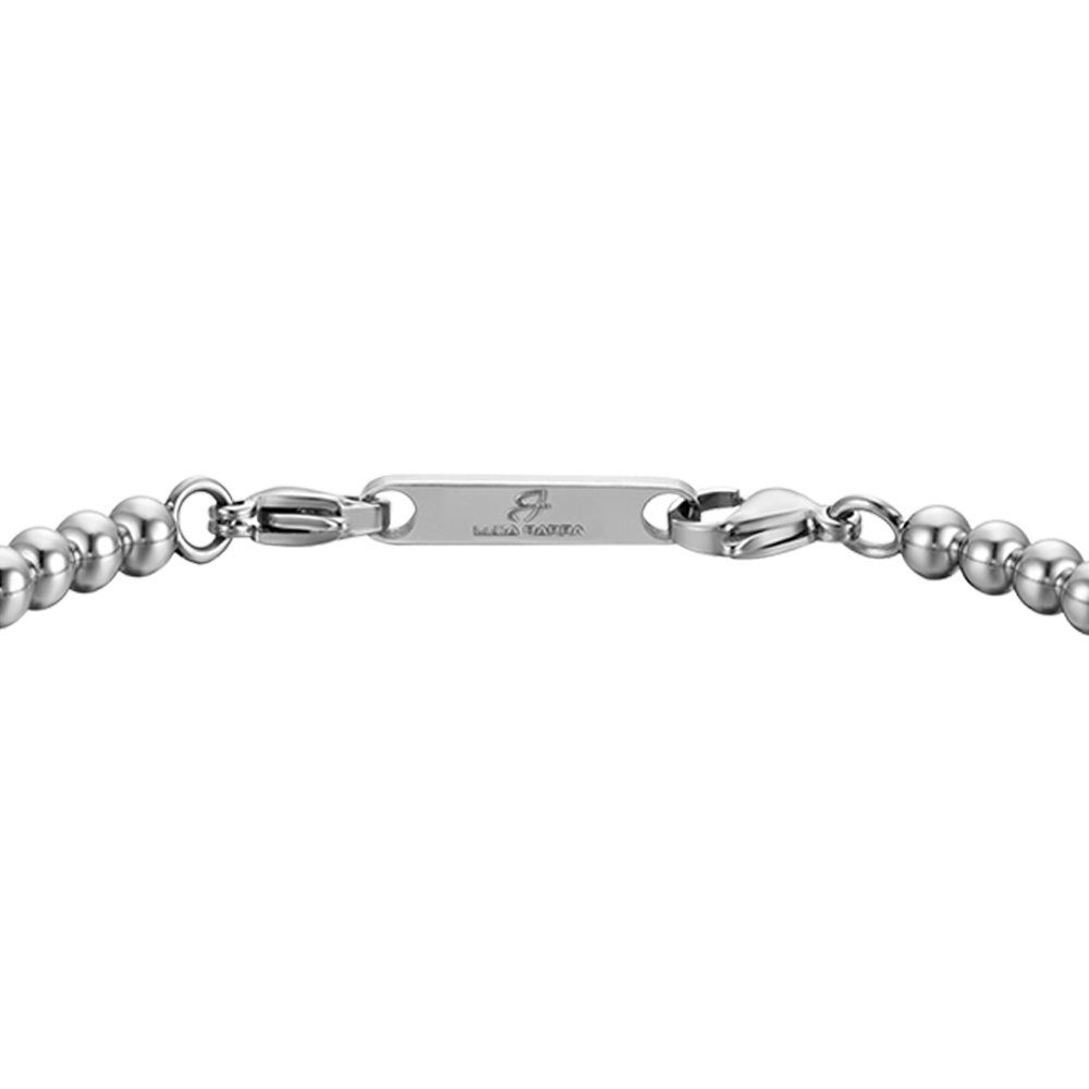 BRACCIALE UOMO IN ACCIAIO CON PIETRE NERE