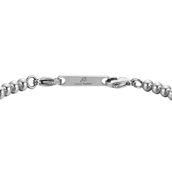 BRACCIALE UOMO IN ACCIAIO CON PIETRE NERE