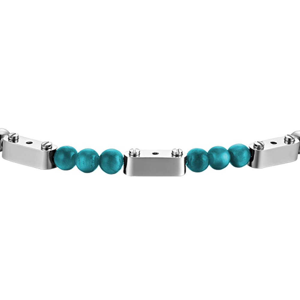 BRACCIALE UOMO IN ACCIAIO CON PIETRE TURCHESI