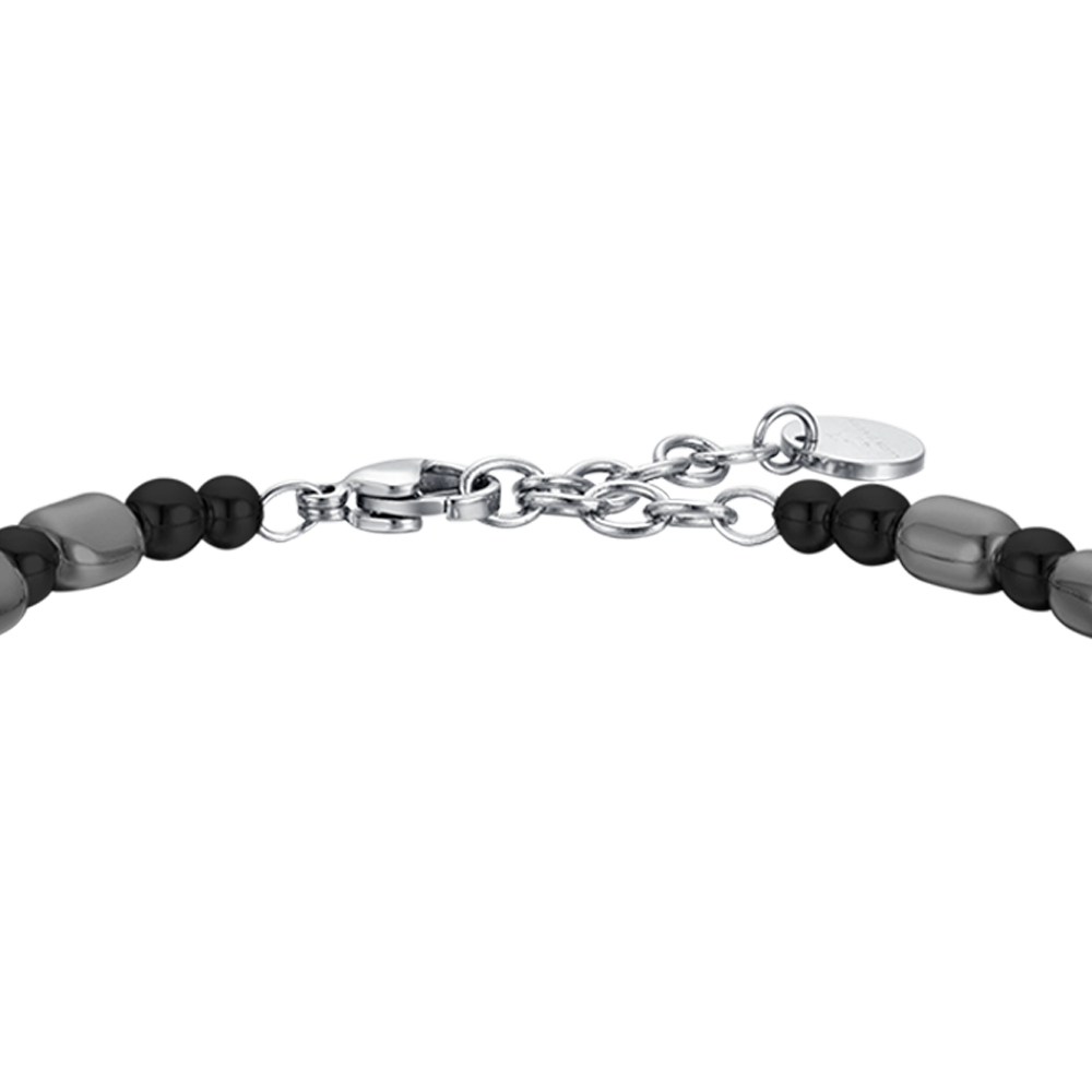 BRACCIALE UOMO IN ACCIAIO CON EMATITE IP GUN E NERA