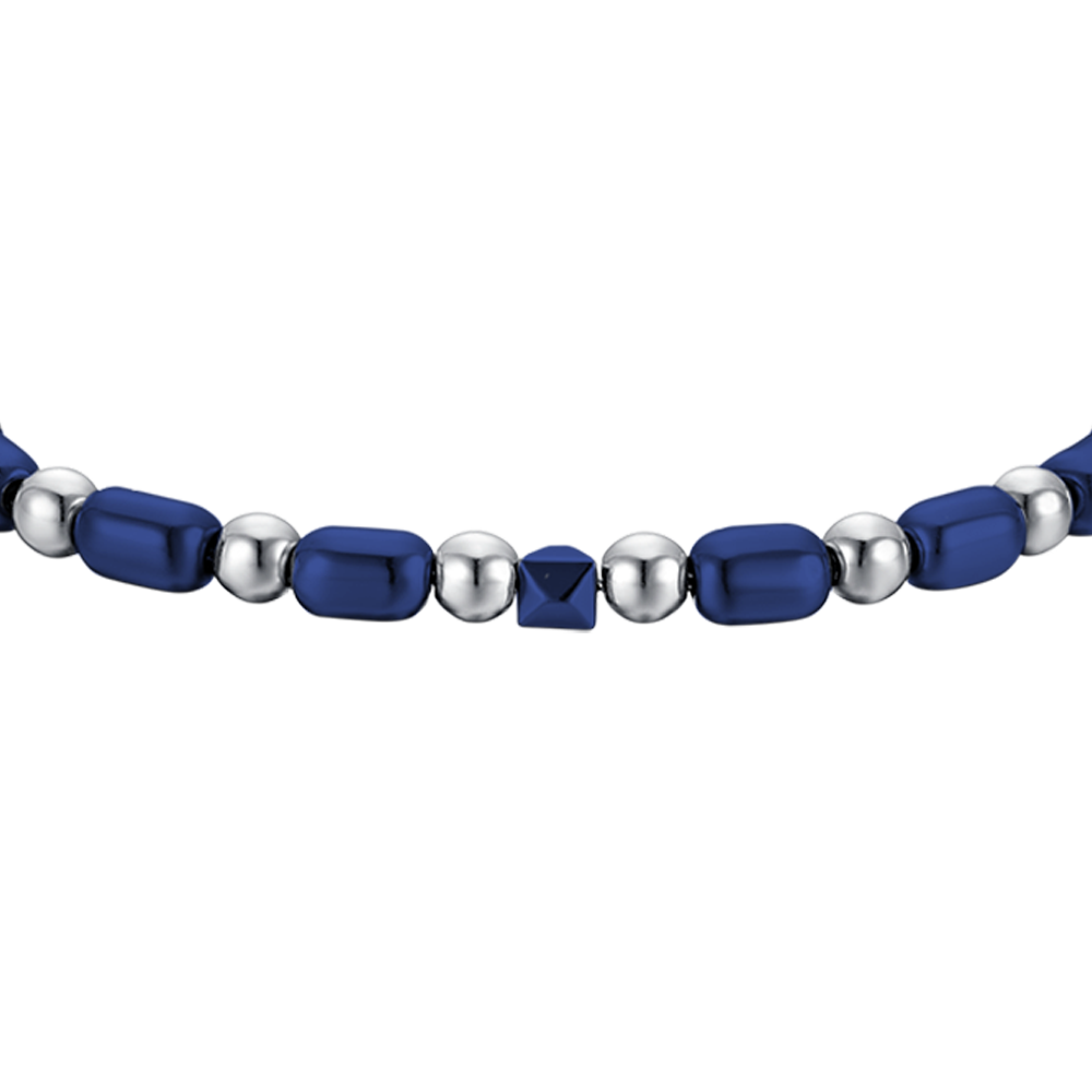 BRACCIALE UOMO IN ACCIAIO CON EMATITE BLU