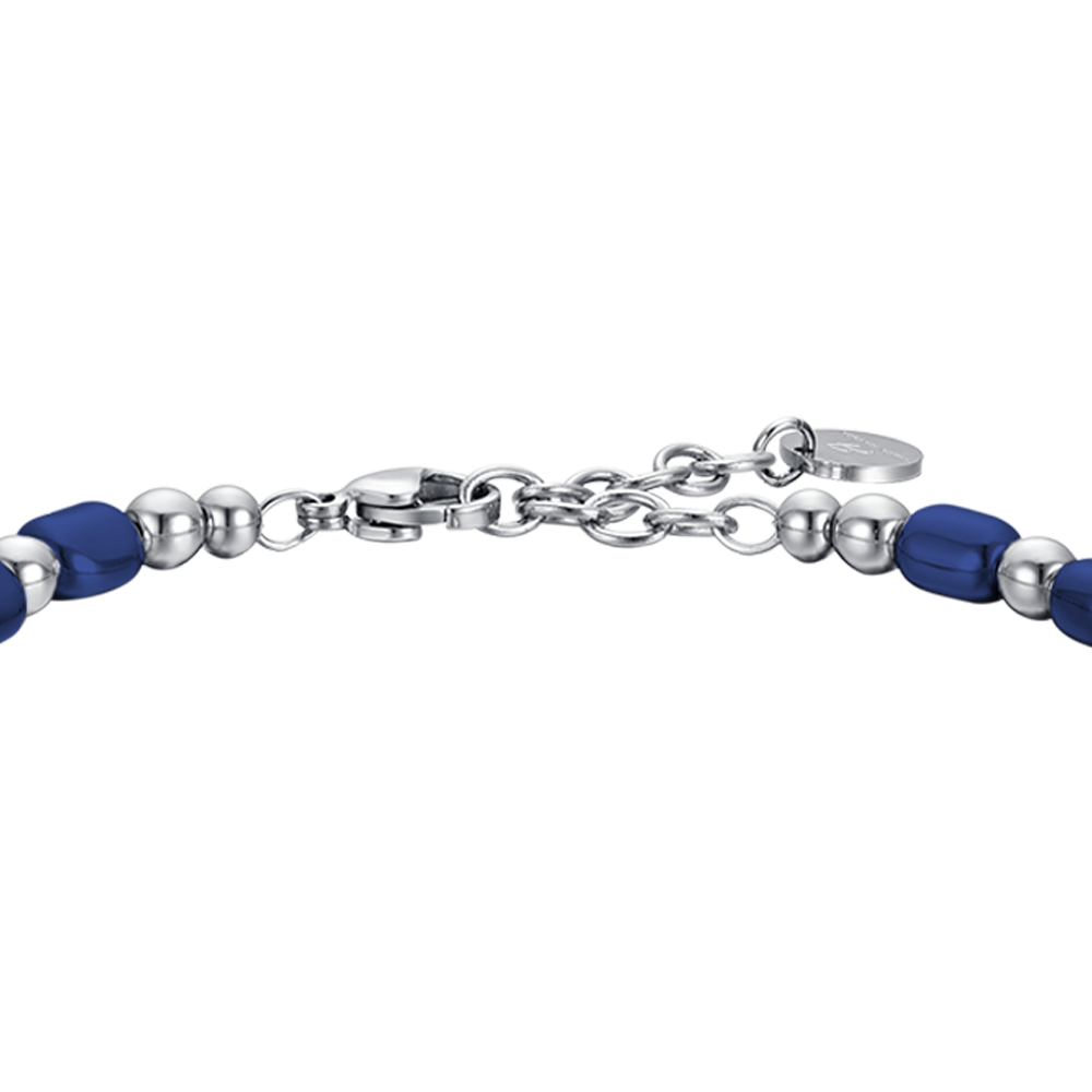 BRACCIALE UOMO IN ACCIAIO CON EMATITE BLU