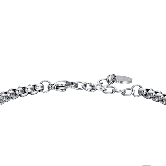 BRACCIALE UOMO IN ACCIAIO SEGNO ZODIACALE ARIETE PIASTRA