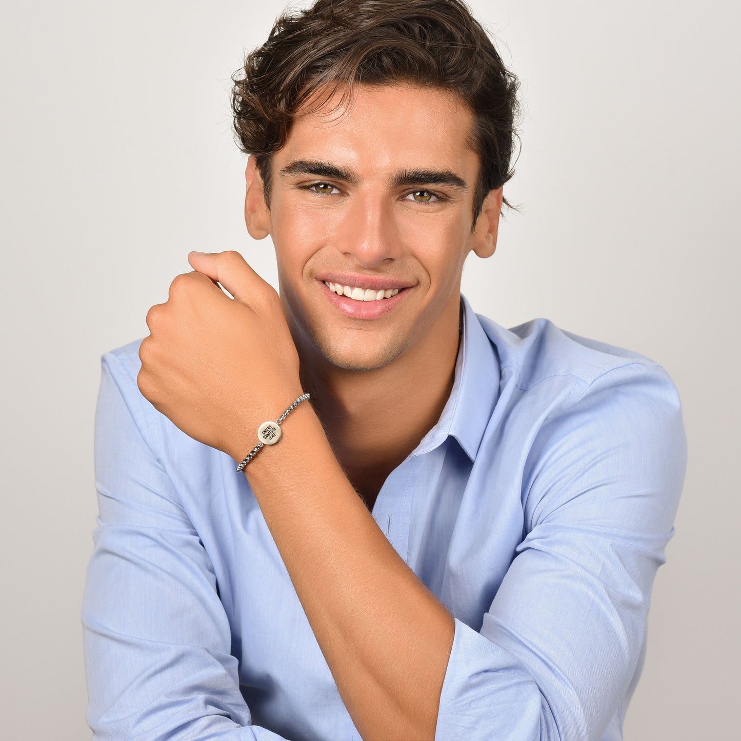 PULSERA DE ACERO PARA HOMBRE SIGNO ZODIACAL GEMINI PLACA