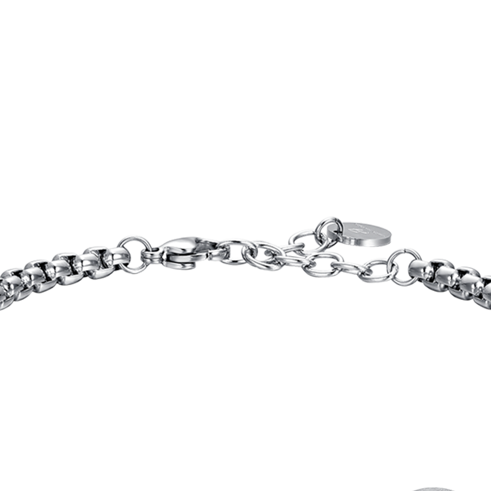 BRACCIALE UOMO IN ACCIAIO SEGNO ZODIACALE PESCI PIASTRA