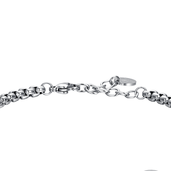 BRACCIALE UOMO IN ACCIAIO SEGNO ZODIACALE PESCI PIASTRA