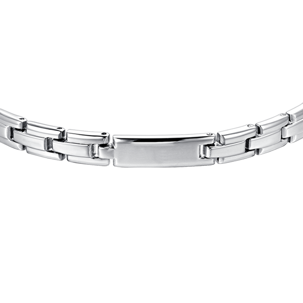 BRACCIALE UOMO IN ACCIAIO CON PIASTRA SILVER