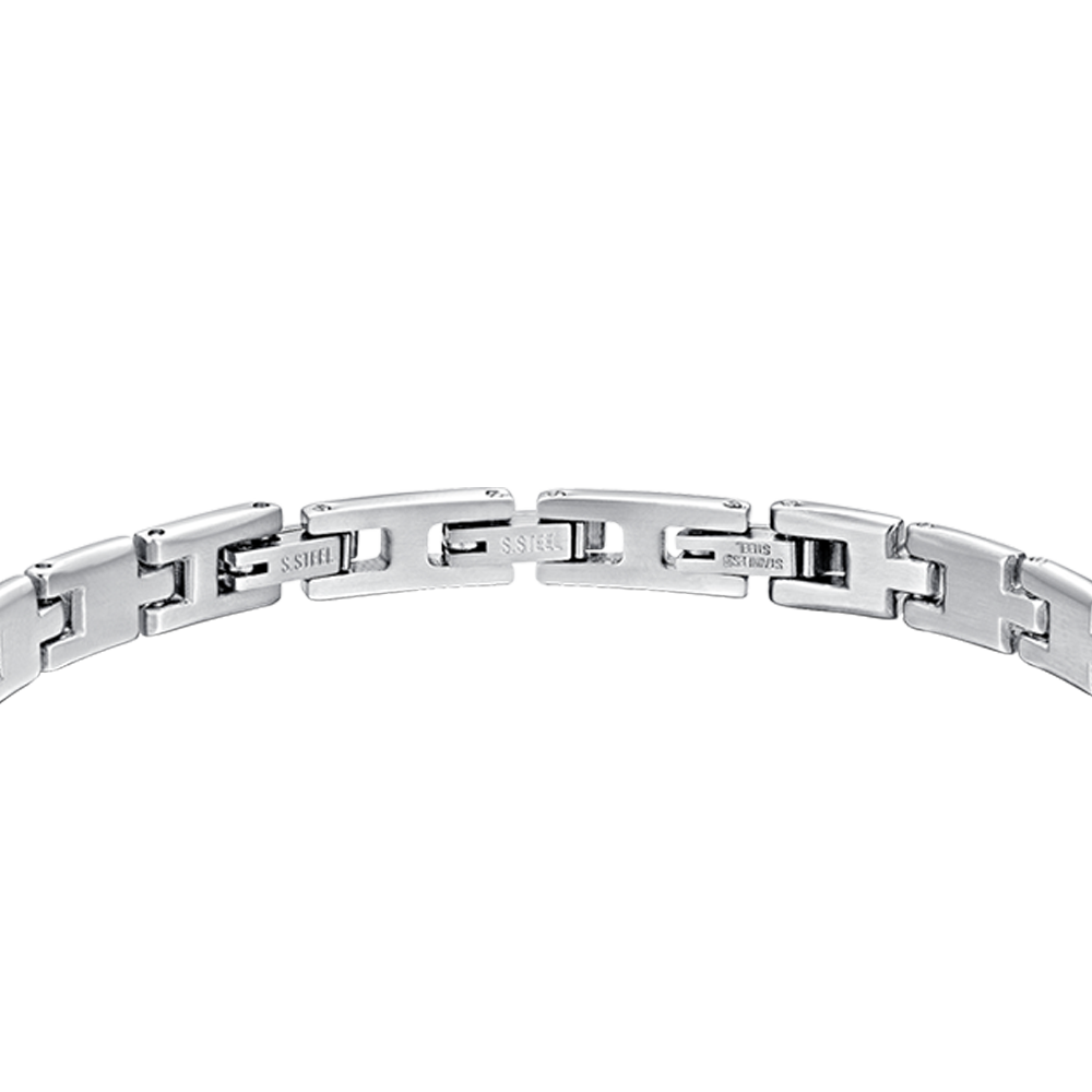 BRACCIALE UOMO IN ACCIAIO CON PIASTRA SILVER