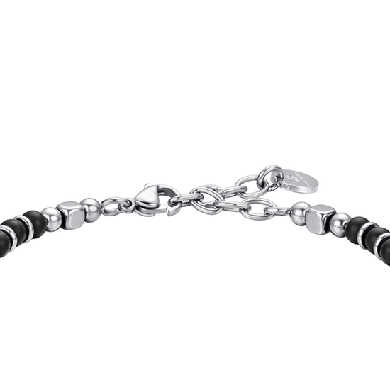 BRACCIALE UOMO IN ACCIAIO E PIETRE NERE IL MEGLIO DEVE ANCORA VENIRE