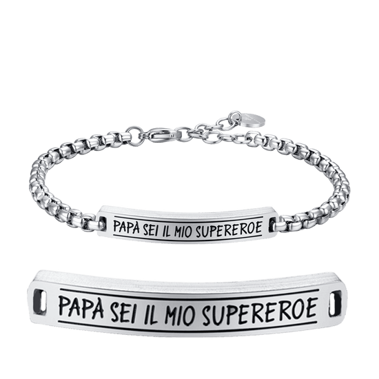Bracciale In Titanio Con Incisione 'Dad' E 'Love You Daddy' - Ipoallergenico, Regolabile, Con Confezione Regalo