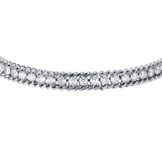 BRACCIALE TENNIS UOMO IN ACCIAIO CON CRISTALLI BIANCHI
