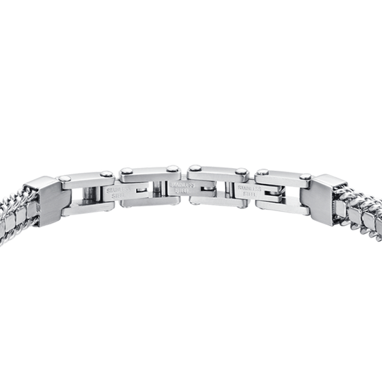 BRACCIALE TENNIS UOMO IN ACCIAIO CON CRISTALLI BIANCHI