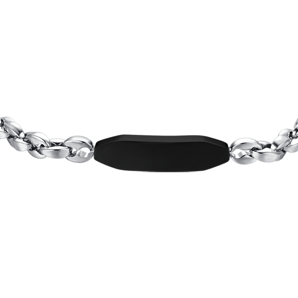 BRACCIALE UOMO IN ACCIAIO CON ELEMENTO IP NERO