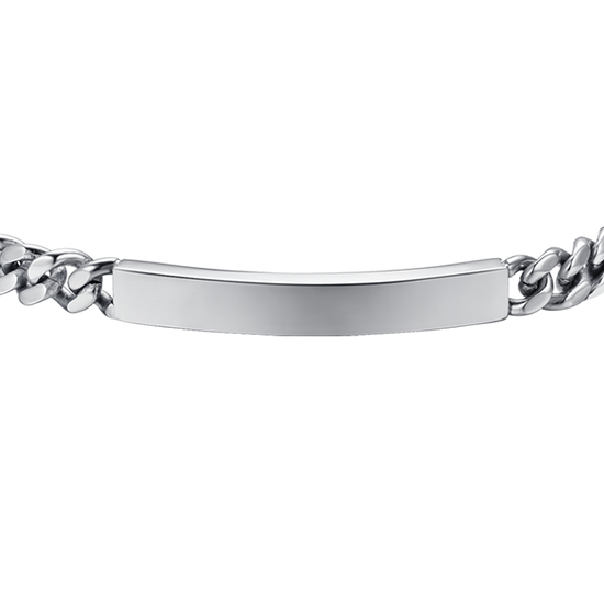 BRACCIALE UOMO IN ACCIAIO CON PIASTRA SILVER