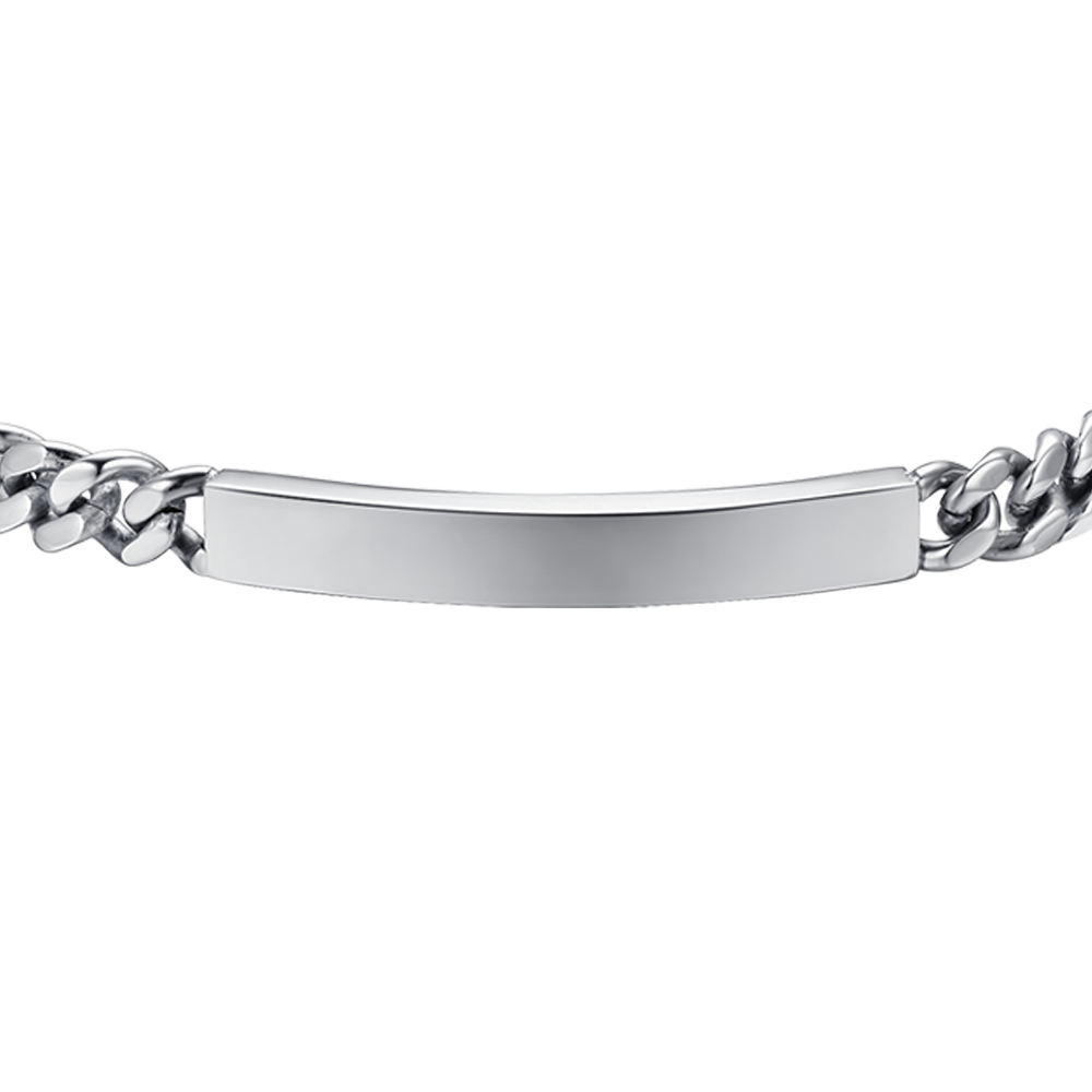 BRACCIALE UOMO IN ACCIAIO CON PIASTRA SILVER