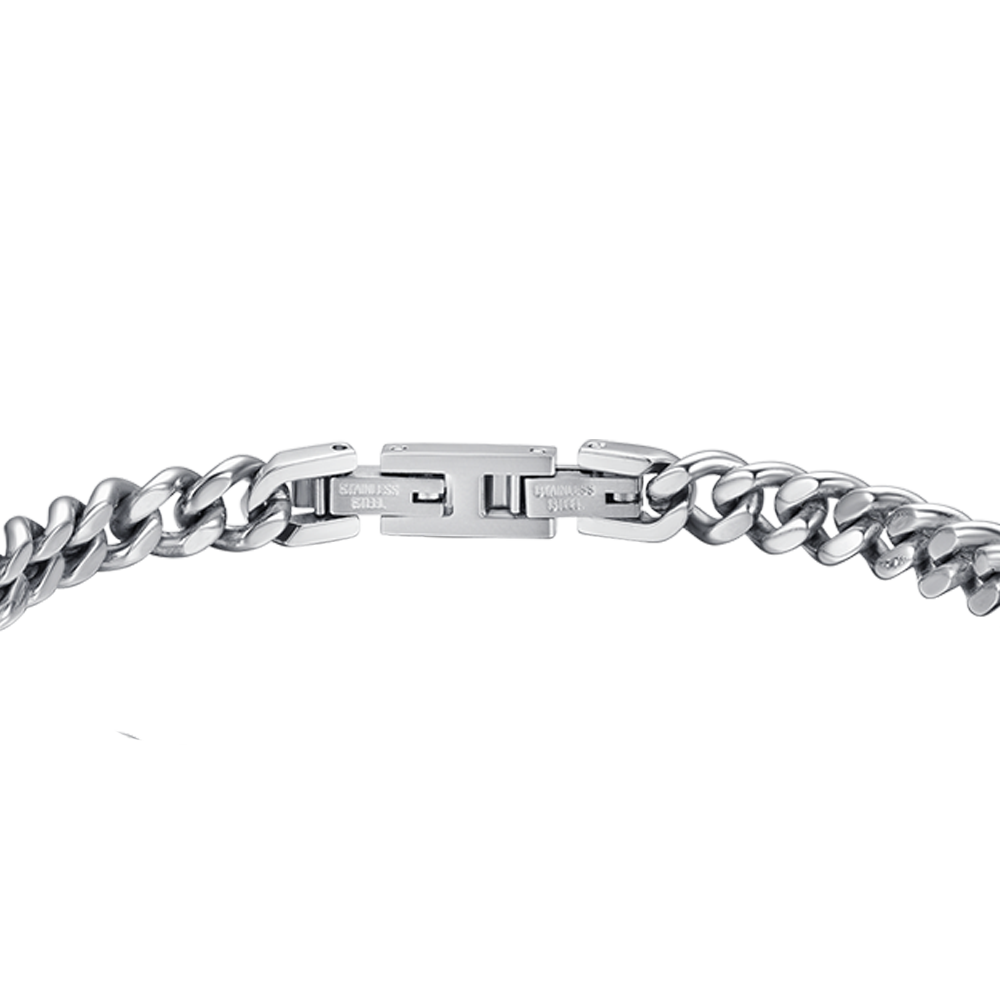 BRACCIALE UOMO IN ACCIAIO CON PIASTRA SILVER