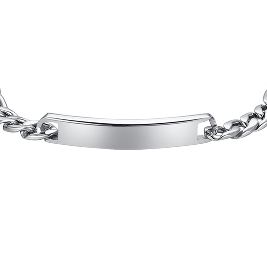 BRACCIALE UOMO IN ACCIAIO CON PIASTRA SILVER