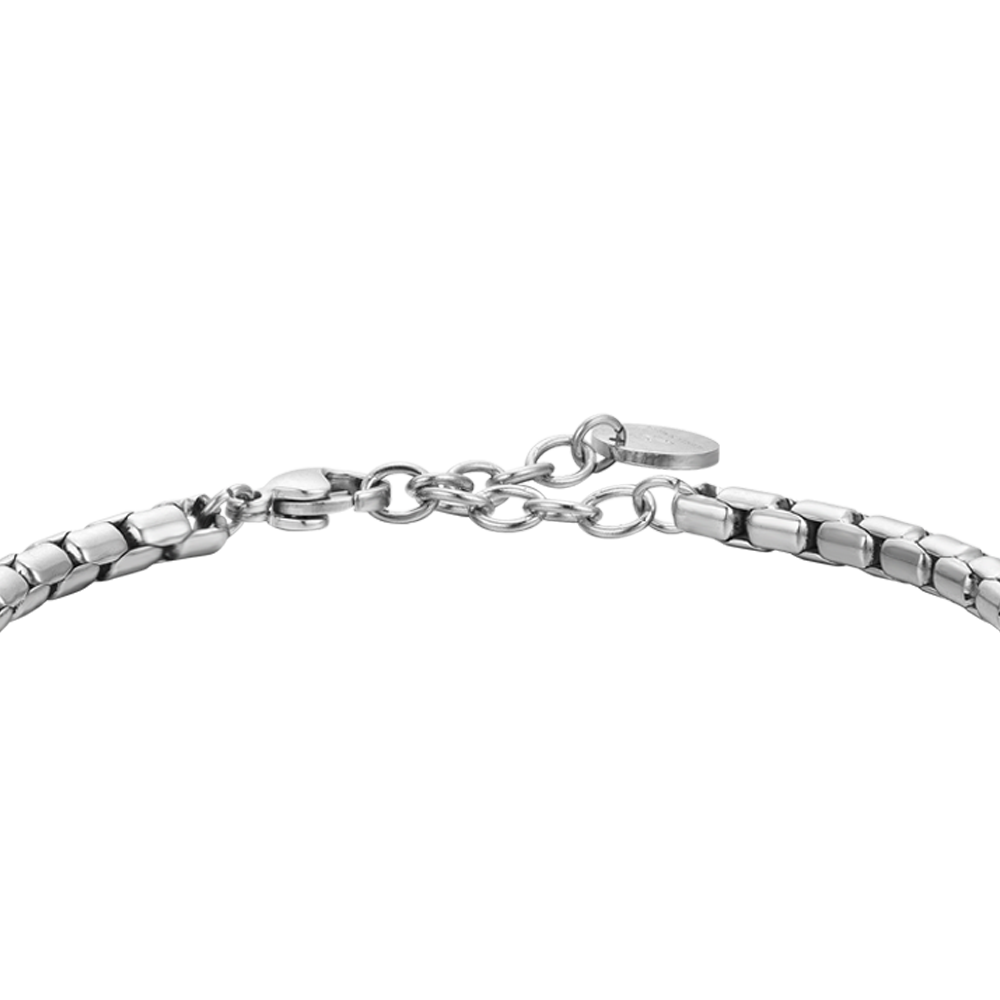 BRACCIALE UOMO IN ACCIAIO AGATA NERA