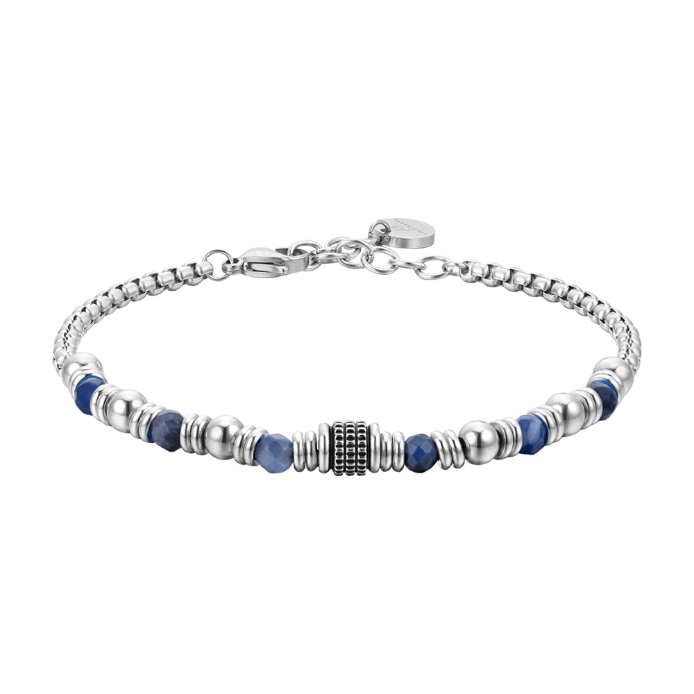 BRACCIALE UOMO IN ACCIAIO SODALITE BLU Luca Barra