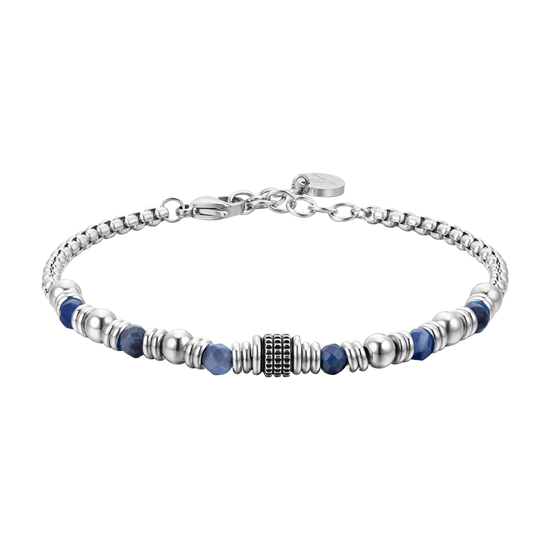 BRACCIALE UOMO IN ACCIAIO SODALITE BLU Luca Barra