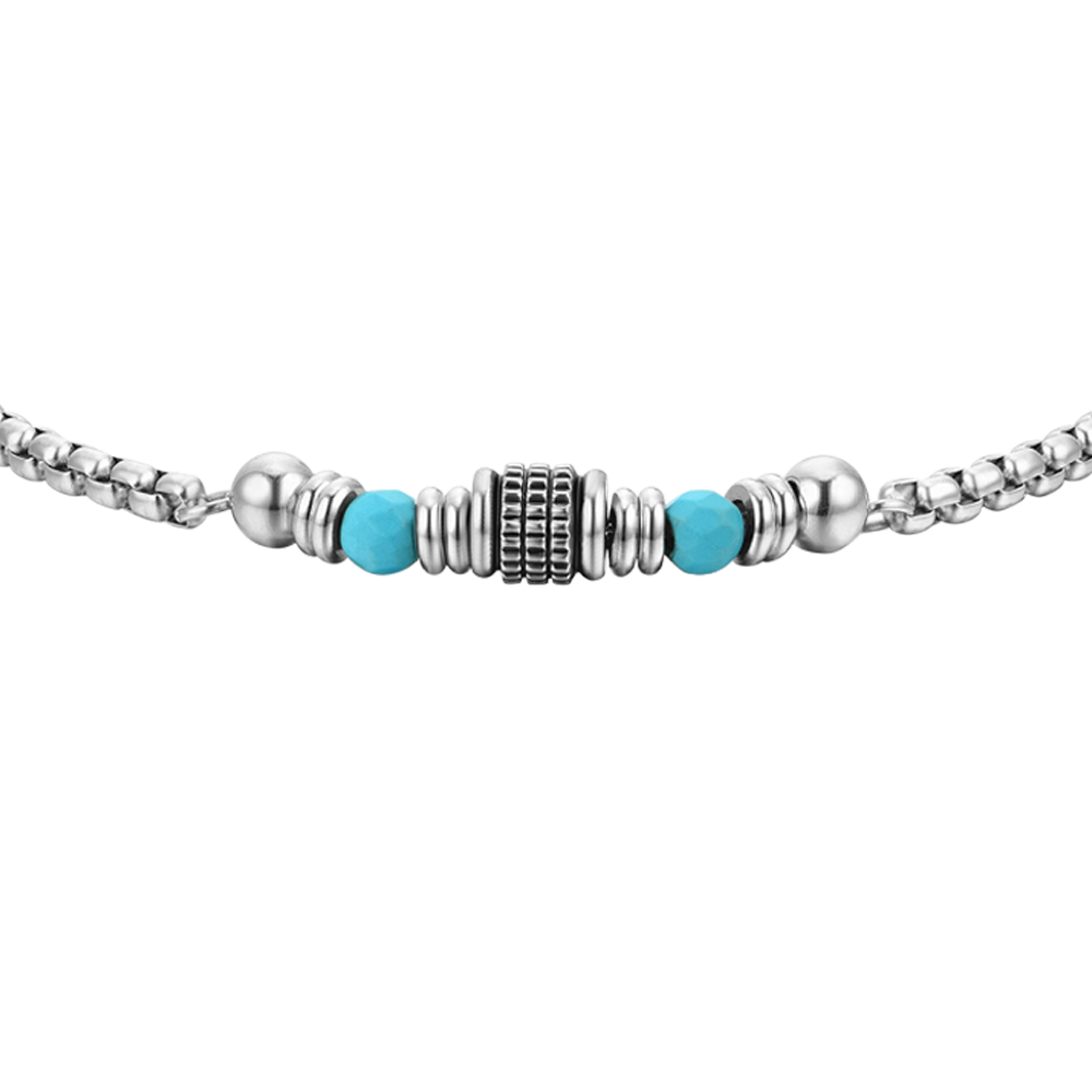 BRACCIALE UOMO IN ACCIAIO PIETRE TURCHESI