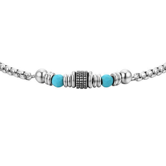 BRACCIALE UOMO IN ACCIAIO PIETRE TURCHESI