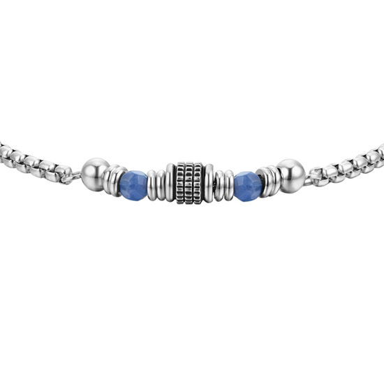 BRACCIALE UOMO IN ACCIAIO SODALITE BLU