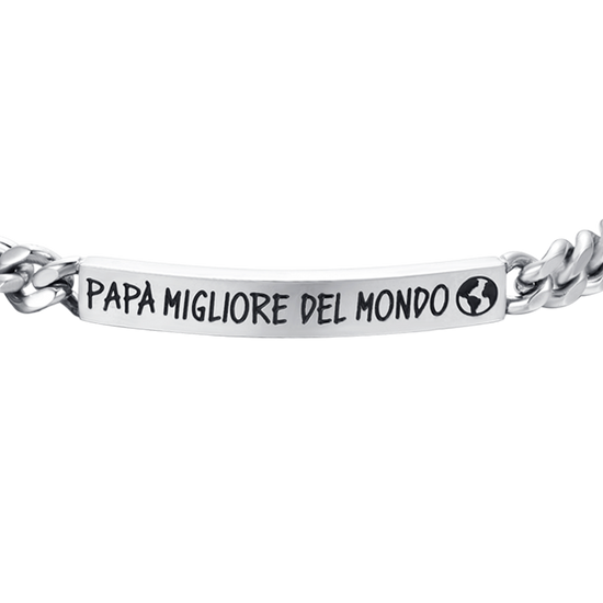 BRACCIALE UOMO IN ACCIAIO PAPA' MIGLIORE DEL MONDO