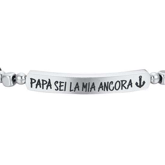 BRACCIALE UOMO IN ACCIAIO PAPA' SEI LA MIA ANCORA