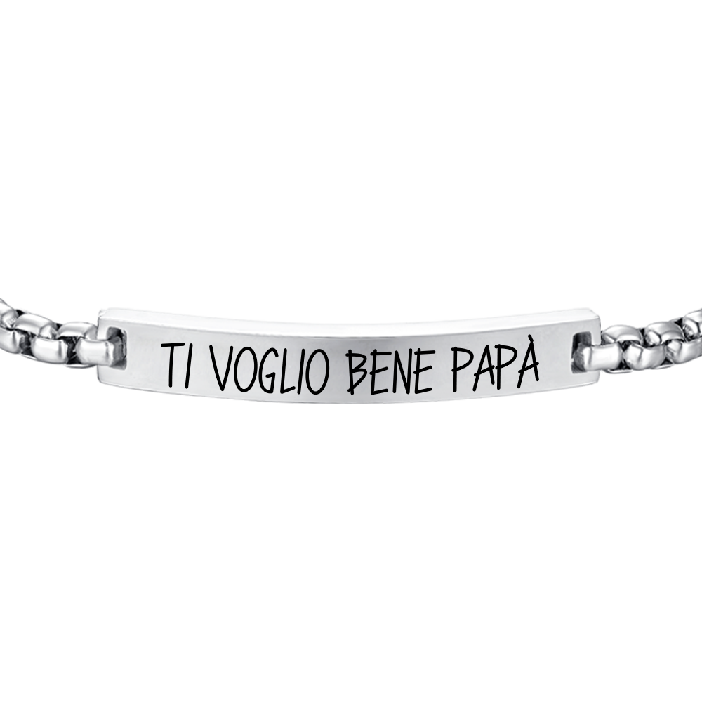 BRACCIALE UOMO IN ACCIAIO TI VOGLIO BENE PAPA'