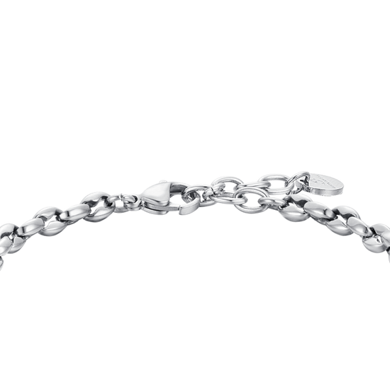 BRACCIALE UOMO IN ACCIAIO CON PIASTRA ROSA DEI VENTI