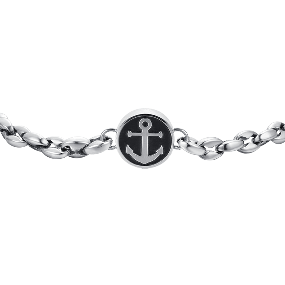 BRACCIALE UOMO IN ACCIAIO CON ANCORA