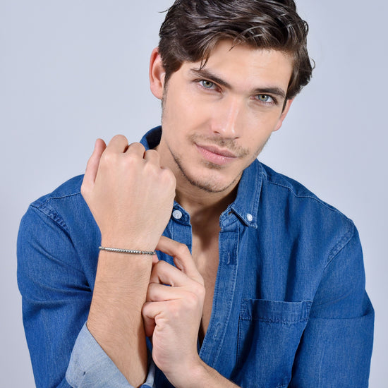 BRACCIALE UOMO IN ACCIAIO EMATITE GRIGIA