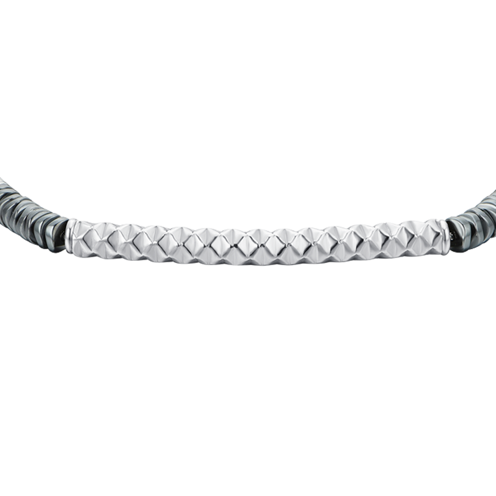 BRACCIALE UOMO IN ACCIAIO EMATITE GRIGIA