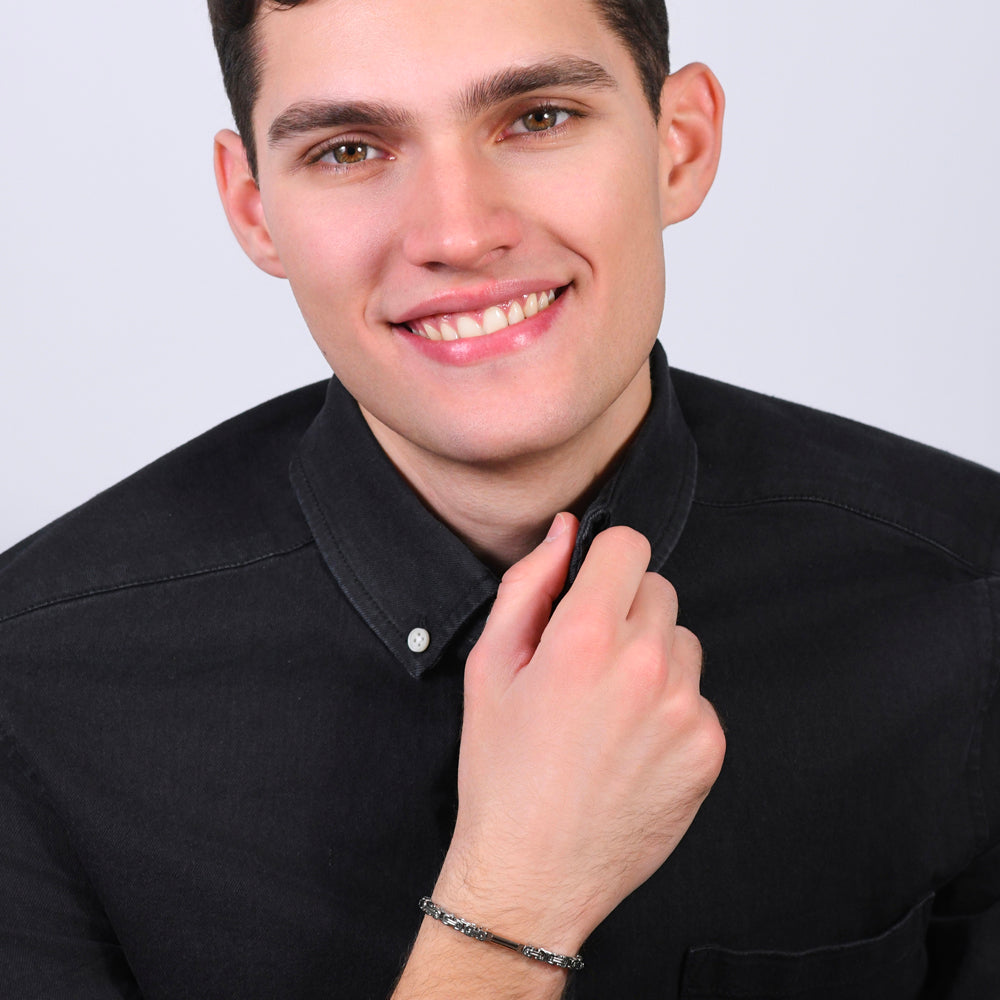 BRACCIALE UOMO IN ACCIAIO ELEMENTO IP ROSE