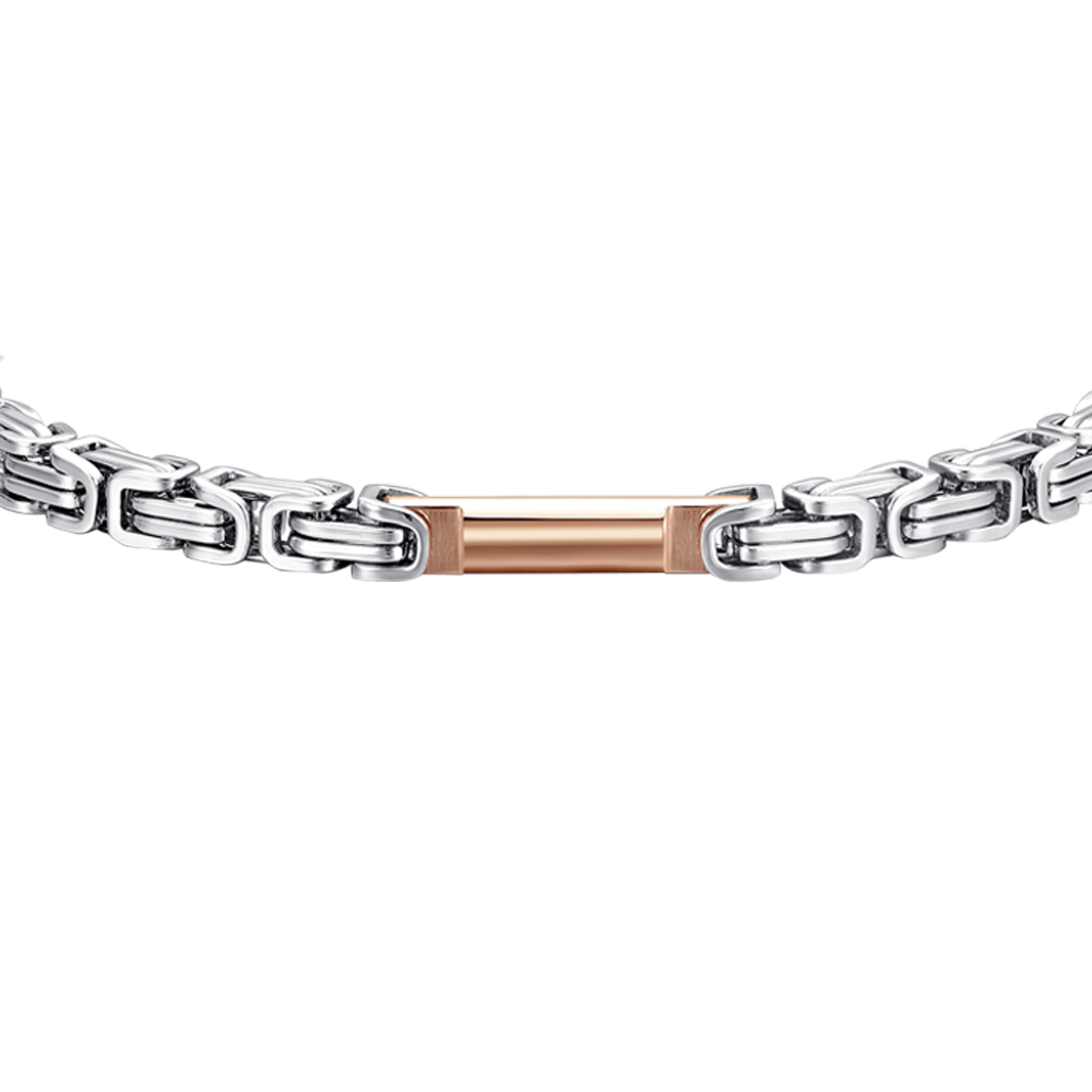 BRACCIALE UOMO IN ACCIAIO ELEMENTO IP ROSE