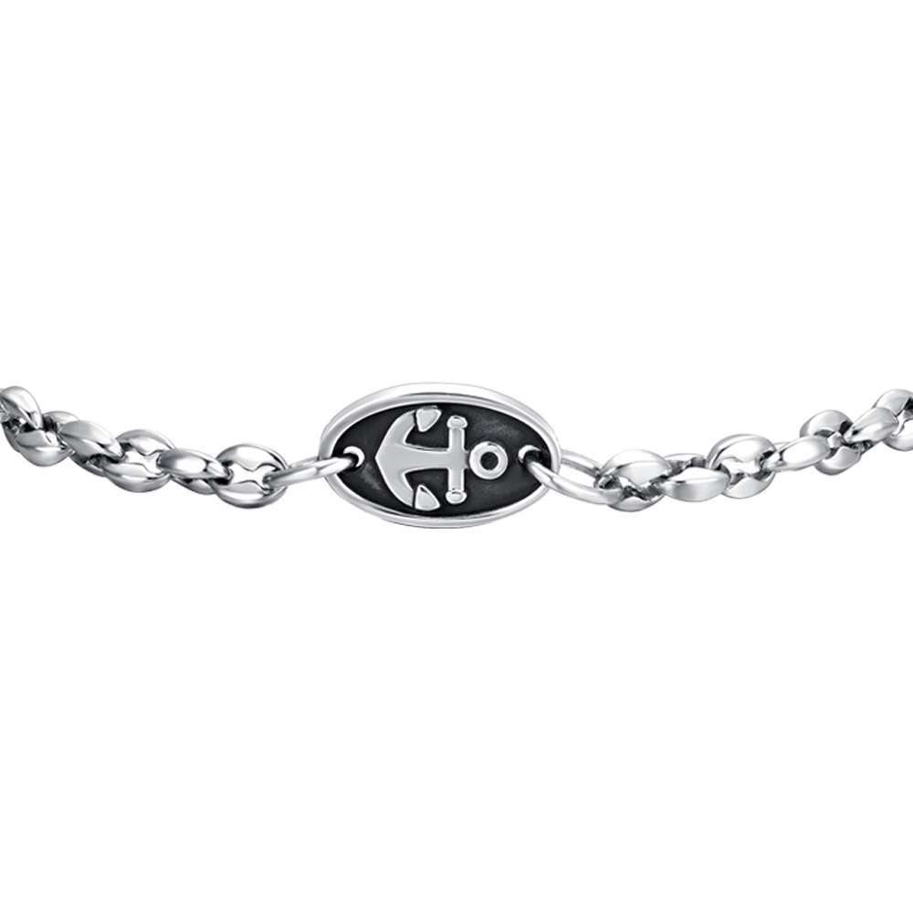 BRACCIALE UOMO IN ACCIAIO CON ANCORA