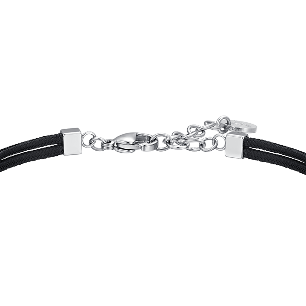 BRACCIALE UOMO IN CORDA NERA E ROSA DEI VENTI