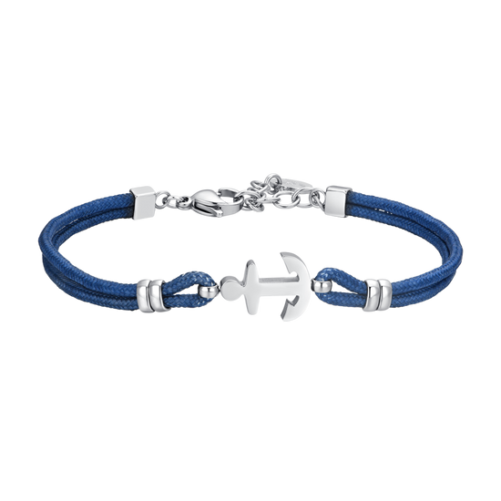 BRACCIALE UOMO IN CORDA BLU E ANCORA Luca Barra