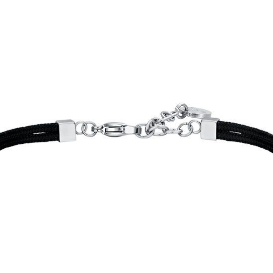 BRACCIALE UOMO IN CORDA NERA E ANCORA
